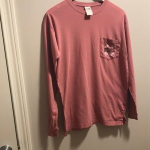 VS Pink long sleeve pocket t-shirt. Size XS. Mauve. Great condition.